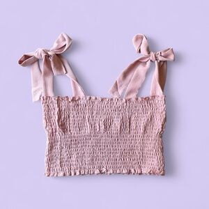 American Apparel Pink Chiffon-Tie Bandeau Crop Top – Size Small